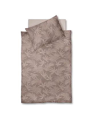 FLEURESSE | Satin Bettwäsche 70x90cm/140x200cm MODERN GARDEN B Mokka | 
